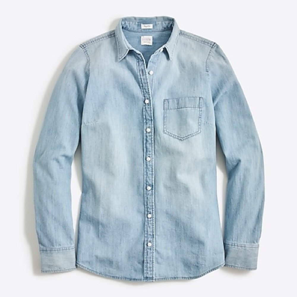 J CREW THE PERFECT FIT CHAMBRAY SHIRT